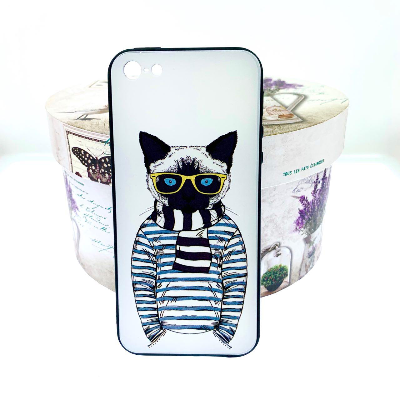 Чехол накладка для APPLE iPhone 5, 5S, SE, силикон, рисунок Кот в полосатой кофте. Чехол накладка для APPLE iPhone 5, 5S, SE, силикон, рисунок Кот в полосатой кофте.