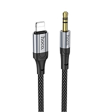 Аудио кабель, переходник HOCO UPA26 Fresh Lightning 8 pin на AUX Jack 3.5 mm, длина 1 метр, цвет черный