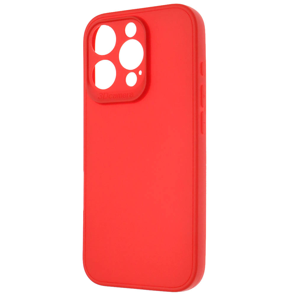 Чехол накладка для APPLE iPhone 16 Pro, защита камеры, силикон, цвет красный