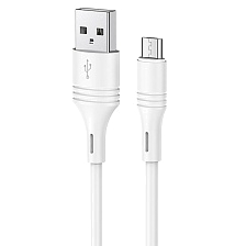 Кабель BOROFONE BX43 CoolJoy Micro USB, 2.4A, длина 1 метр, цвет белый