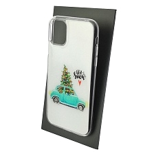 Чехол накладка для APPLE iPhone 11, силикон, глянцевый, блестки, рисунок Fetil Snow