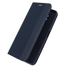 Чехол книжка MESH для XIAOMI POCO X3, POCO X3 Pro, текстиль, силикон, бархат, визитница, цвет темно синий