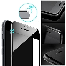 Защитное стекло "5D" GLASS FULL GLUE для APPLE iPhone 6/6S Plus (5.5"), цвет канта черный.