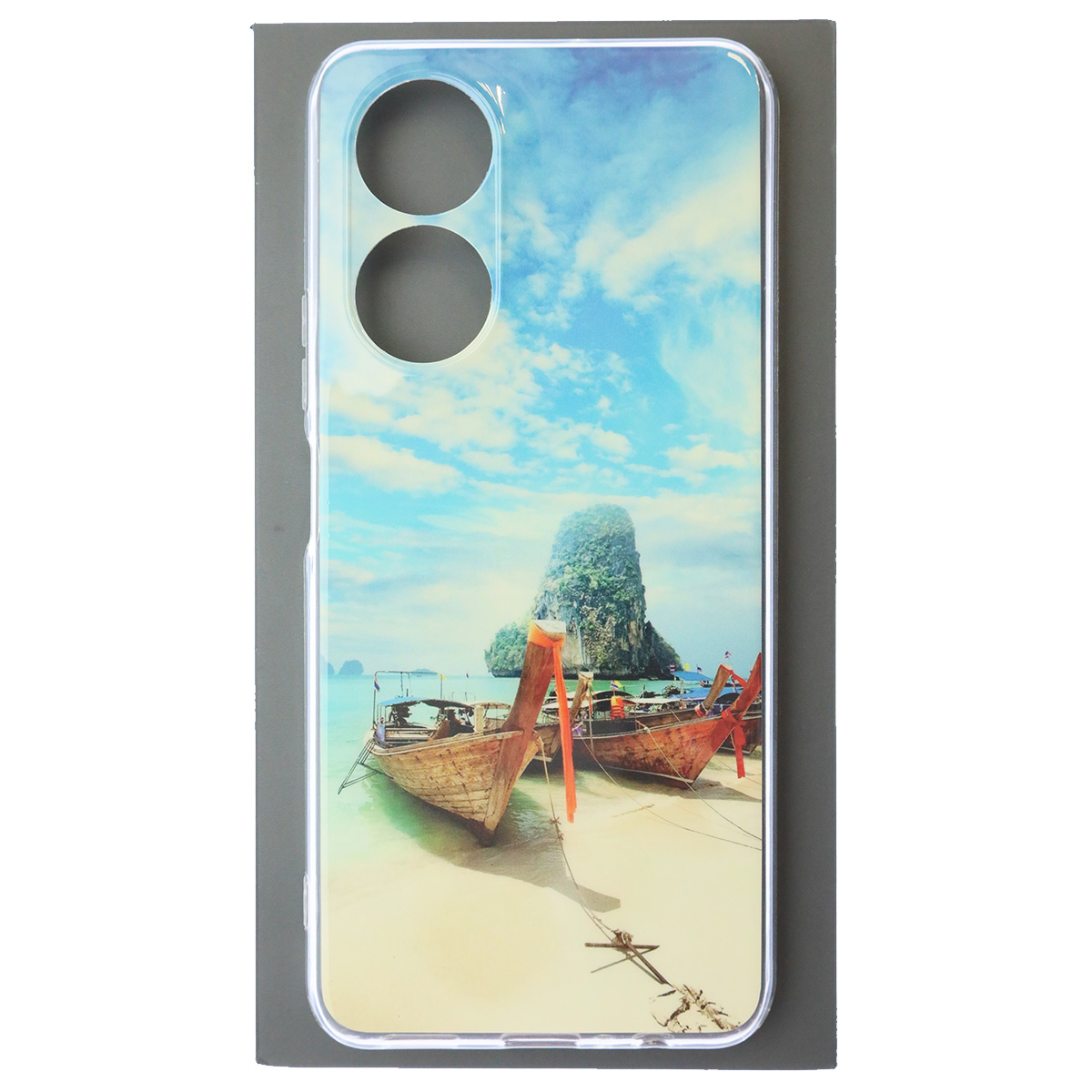 Чехол накладка для Honor X7, силикон, защита камеры, глянцевый, рисунок Пляж