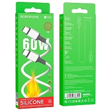 Кабель BOROFONE BX83 USB Type C на USB Type C, 60W, 3A, длина 1 метр, цвет белый Кабель BOROFONE BX83 USB Type C на USB Type C, 60W, 3A, длина 1 метр, цвет белый
