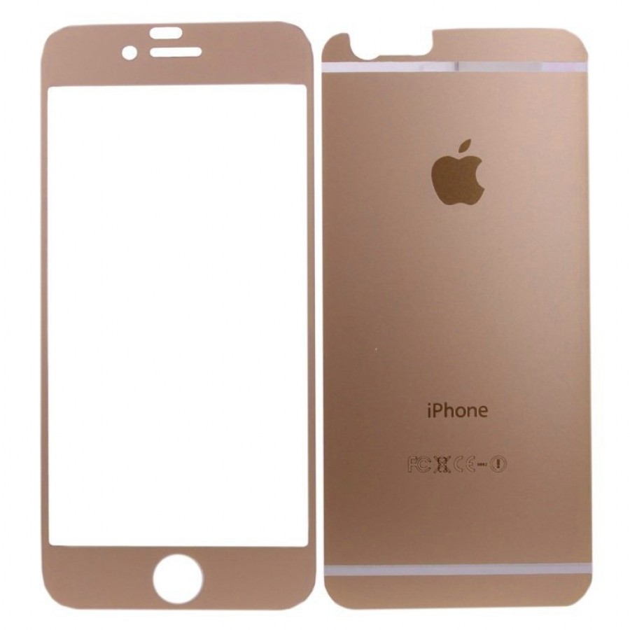 Защитное стекло для Apple iPhone 6 & 6S (A+B) матовое золото зад и окантовка золото перед KB.