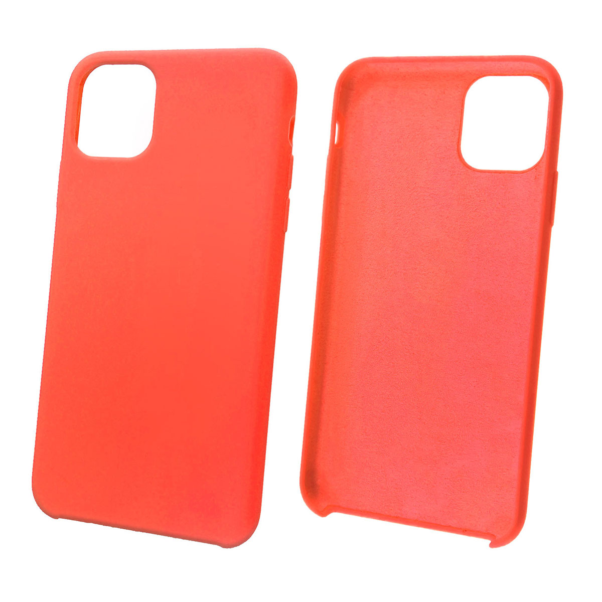 Чехол накладка Silicon Case для APPLE iPhone 11 Pro MAX, силикон, бархат, цвет ярко розовый.