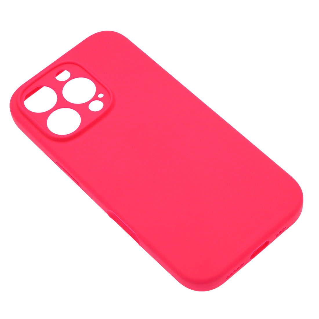 Чехол накладка Silicone Case для APPLE iPhone 16 Pro, L-ogo, защита камеры, силикон, бархат, цвет фуксия