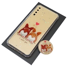 Чехол накладка для SAMSUNG Galaxy A50, A30s, A50s, силикон, фактурный глянец, с поп сокетом, рисунок I Wuff You Чехол накладка для SAMSUNG Galaxy A50, A30s, A50s, силикон, фактурный глянец, с поп сокетом, рисунок I Wuff You