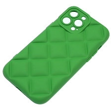 Чехол накладка для APPLE iPhone 13 Pro Max (6.7"), силикон, 3D ромб, цвет зеленый