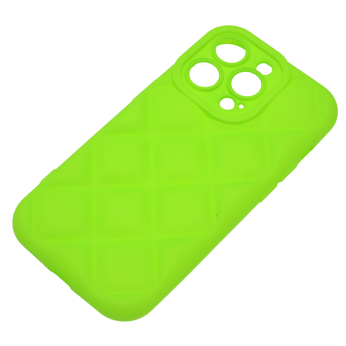 Чехол накладка для APPLE iPhone 14 Pro (6.1"), силикон, 3D ромб, цвет ярко зеленый