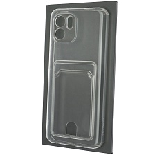 Чехол накладка CARD CASE для XIAOMI Redmi A1, силикон, отдел для карт, цвет прозрачный Чехол накладка CARD CASE для XIAOMI Redmi A1, силикон, отдел для карт, цвет прозрачный