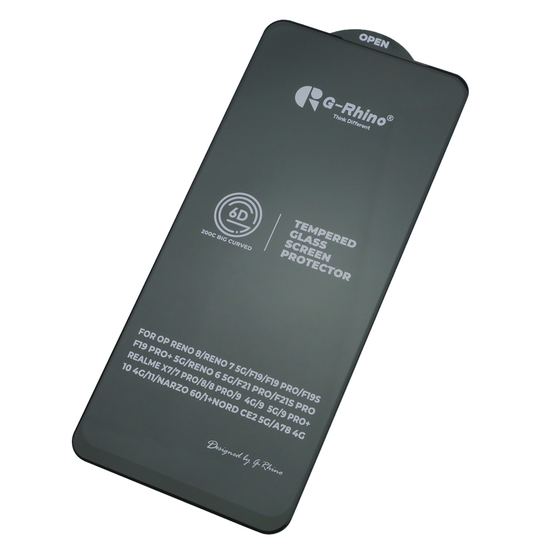 Защитное стекло 6D G-Rhino 200C для Realme 8, Realme 8 Pro, Realme 10, цвет окантовки черный (Тип 1)