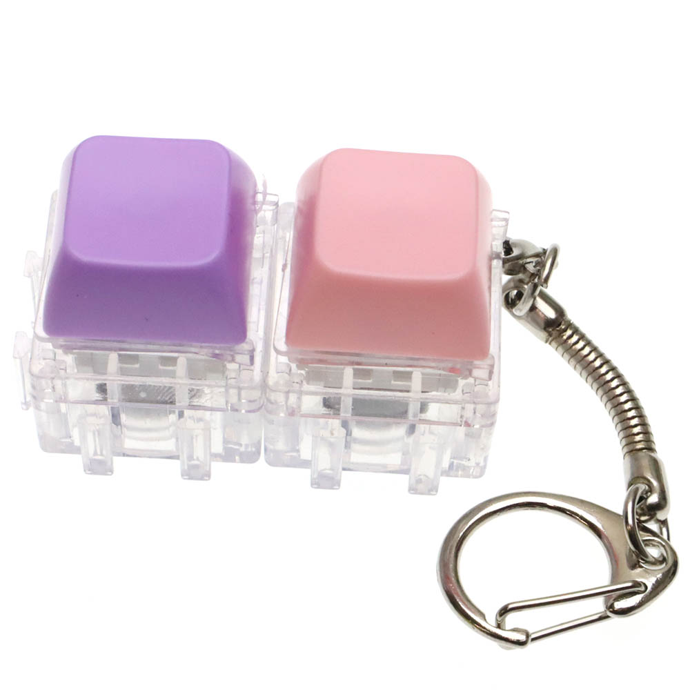 Брелок светящиеся клавиши антистресс, цвет сиренево розовый (комплект из 2 штук)