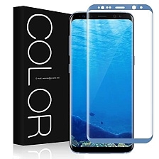 Защитное стекло 4D для Samsung S8 /картон.упак./ синий.