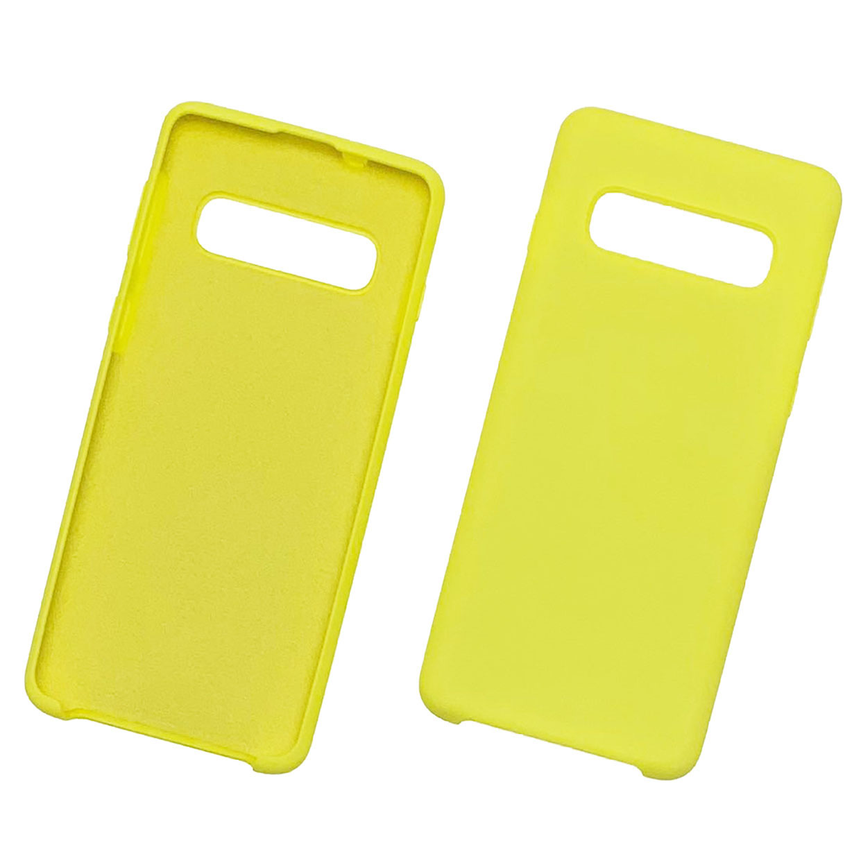 Чехол накладка Silicon Cover для SAMSUNG Galaxy S10 Plus (SM-G975), силикон, бархат, цвет желтый.