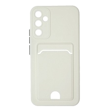 Чехол накладка BUTTON для SAMSUNG Galaxy A34 5G, силикон, отдел для карт, цвет белый