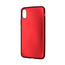 Чехол накладка J-Case THIN для APPLE iPhone X, силикон, цвет красный.