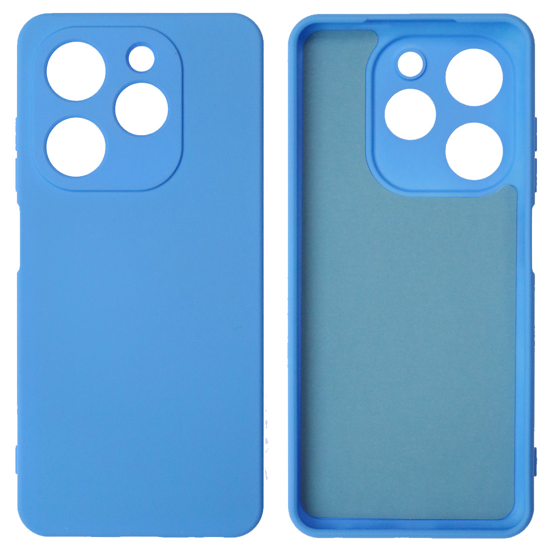 Чехол накладка NANO для TECNO Spark 20, TECNO Spark 20C, силикон, бархат, цвет голубой