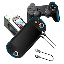 Портативная игровая приставка M22 Pro, диагональ 5 дюймов, 1920*1080, RGB подсветка стиков, геймпад в комплекте, цвет черный