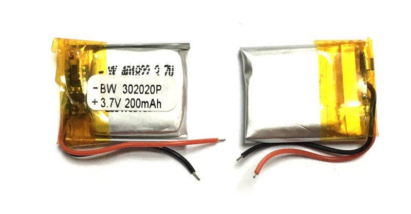 АКБ (Аккумулятор) универсальный ZE 302020p 3,0x20x20mm 3,7v 200mAh на 2х проводках Li-Pol (Литий-Полимерный).