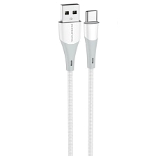 Кабель BOROFONE BX60 Superior USB Type С, 3A, длина 1 метр, нейлон, цвет белый Кабель BOROFONE BX60 Superior USB Type С, 3A, длина 1 метр, нейлон, цвет белый