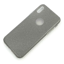 Чехол накладка Shine для APPLE iPhone X, iPhone XS, силикон, блестки, цвет серебристый.