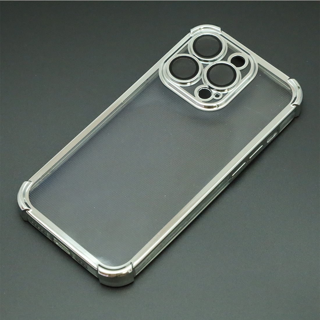 Чехол накладка для APPLE iPhone 14 Pro, силикон, защита камеры, цвет окантовки серебристый