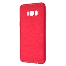 Чехол накладка для SAMSUNG Galaxy S8 Plus (SM-G955), силикон, текстура, цвет красный