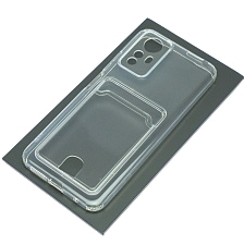 Чехол накладка CARD CASE для XIAOMI Redmi Note 12S, защита камеры, силикон, отдел для карт, цвет прозрачный