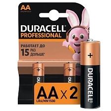Батарейка DURACELL PROFESSIONAL LR6 AA BL2 Alkaline 1.5V Батарейка DURACELL PROFESSIONAL LR6 AA BL2 Alkaline 1.5V