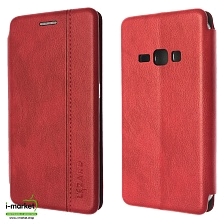 Чехол книжка LIZARD для SAMSUNG Galaxy J1 2016 (SM-J120), экокожа, визитница, цвет красный.