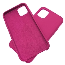 Чехол накладка Silicon Case для APPLE iPhone 11 Pro MAX 2019, силикон, бархат, цвет бордовый.