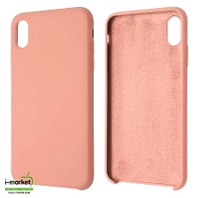 Чехол накладка Silicon Case для APPLE iPhone XS MAX, силикон, бархат, цвет светло розовый