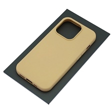 Чехол накладка Silicon Case для APPLE iPhone 15 Pro (6.1"), силикон, бархат, цвет молочный