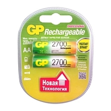 Аккумулятор перезаряжаемый GP R6 AA BL2 NI-MH 2700mAh, тип пальчиковый