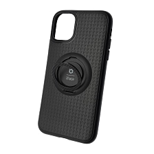 Чехол накладка iFace для APPLE iPhone 11, силикон, металл, кольцо держатель, цвет черный