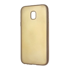 Чехол накладка для SAMSUNG Galaxy J3 2017 (SM-J330), силикон, матовый, цвет золотистый.