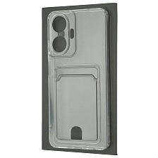 Чехол накладка CARD CASE для Realme C55, силикон, отдел для карт, цвет прозрачный