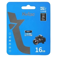 Карта памяти MicroSDHC 16GB NETAC P500 Standard Class 10 UHS-I, 90 Mb/s, без адаптера