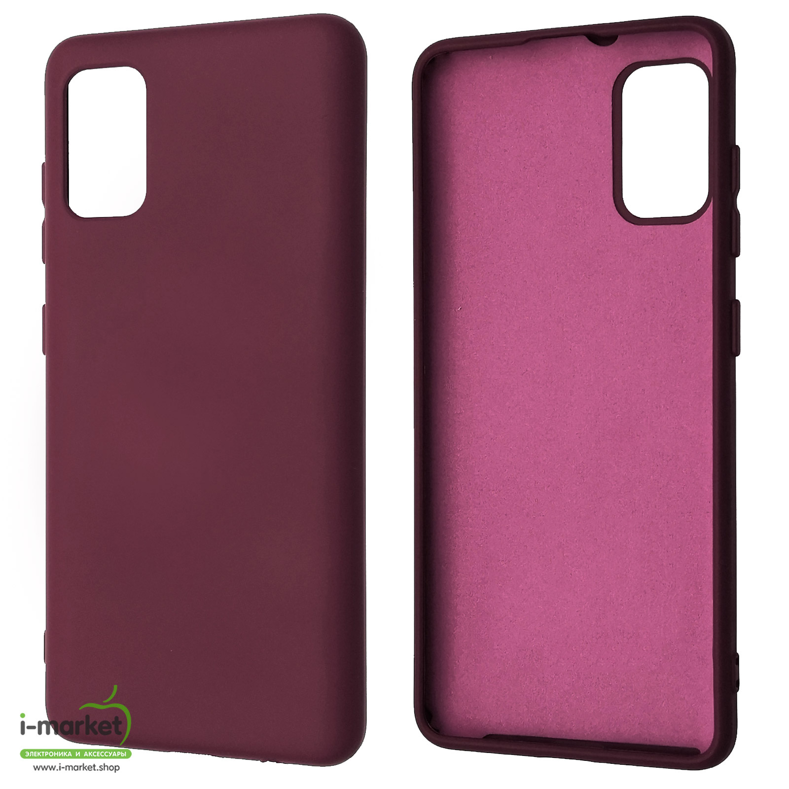 Чехол накладка Silicon Cover для SAMSUNG Galaxy A41 (SM-A415), силикон, бархат, цвет бордовый