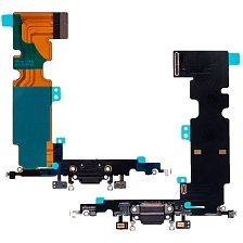 Шлейф для APPLE iPhone 8 Plus на системный разъем, микрофон, цвет черный.