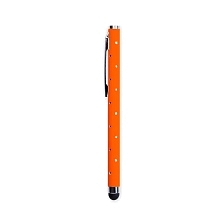 Стилус емкостной для смартфонов и планшетных ПК, длина 8 см, со стразами, цвет оранжевый