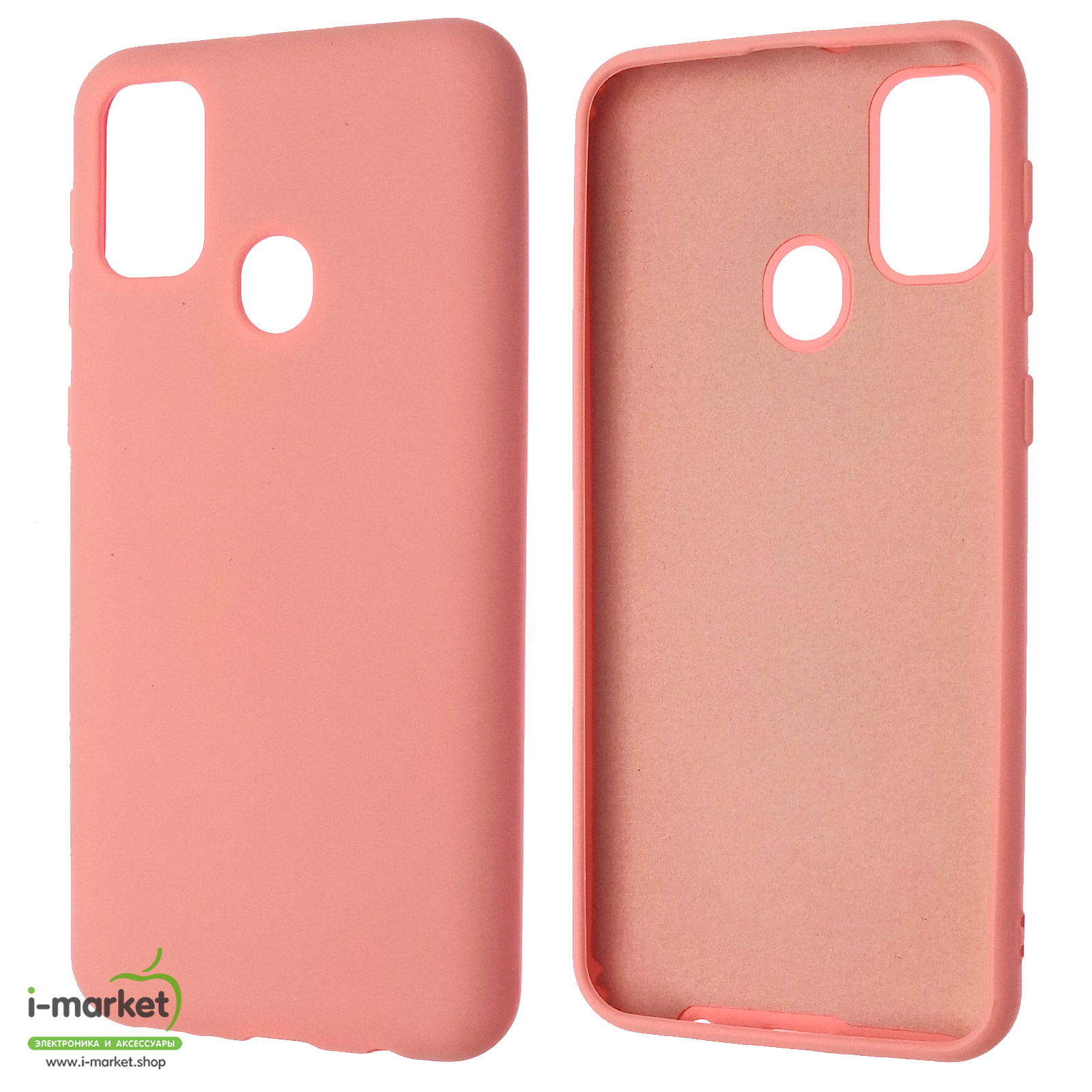 Чехол накладка Silicon Cover для SAMSUNG Galaxy M30s (SM-M307F), M21 (SM-M215), силикон, бархат, цвет розовый