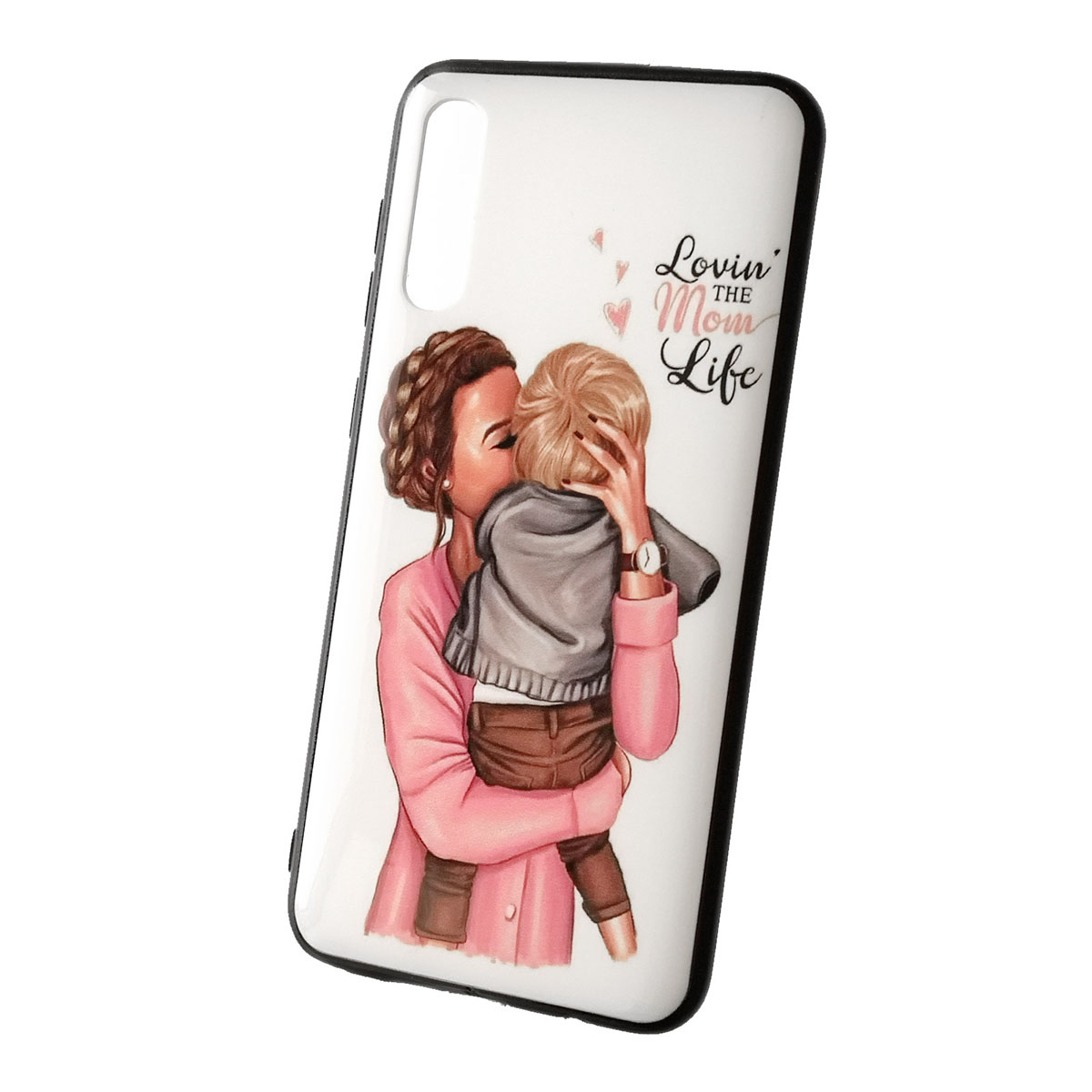 Чехол накладка для SAMSUNG Galaxy A50 (SM-A505), A30s (SM-A307), A50s (SM-A507), силикон, рисунок LOVIN THE MOM LOVE.