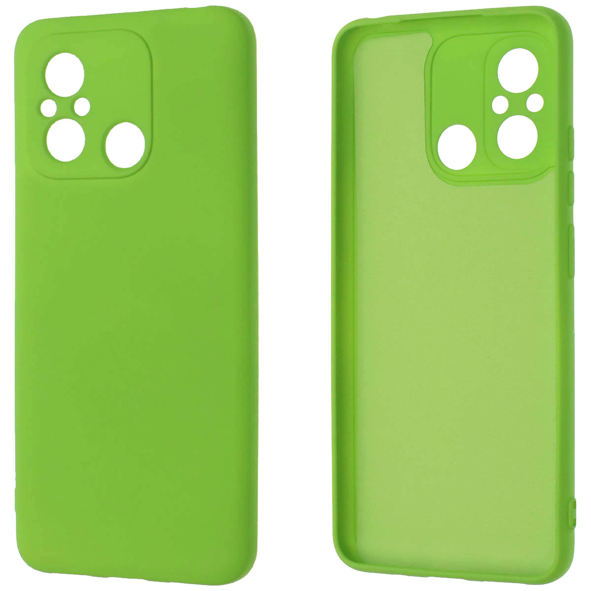 Чехол накладка NANO для XIAOMI Redmi 12C, XIAOMI POCO C55, силикон, бархат, цвет ярко зеленый