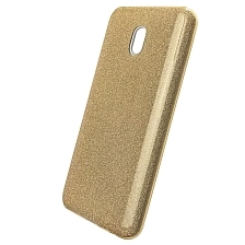 Чехол накладка для XIAOMI Redmi 8A, силикон, блестки, цвет золотистый.