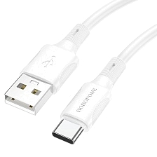 Кабель BOROFONE BX80 USB Type C, 3A, длина 1 метр, цвет белый