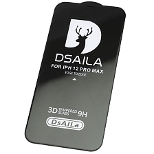 Защитное стекло 15D DSAILA для APPLE iPhone 12 Pro MAX, цвет окантовки черный Защитное стекло 15D DSAILA для APPLE iPhone 12 Pro MAX, цвет окантовки черный