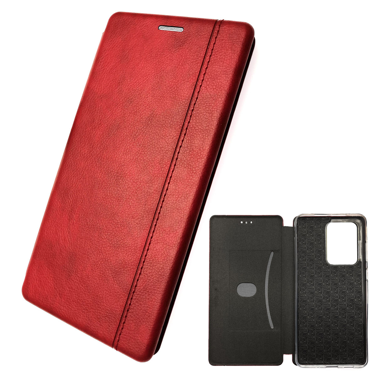 Чехол книжка NEW для SAMSUNG Galaxy S20 Ultra (SM-G988), экокожа, визитница, цвет красный.